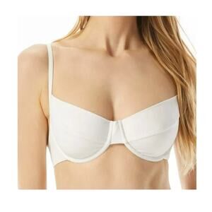 Michael Kors Solid White Underwire Swim Bra Top XS NWT